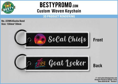 Custom Double-Sided Woven Flight Key Tag – 20260508-32-1