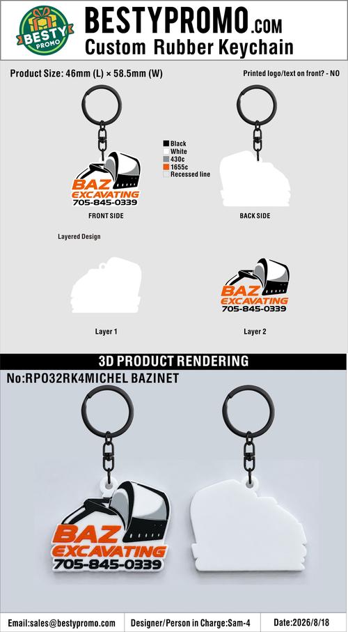 Custom 3D Die Cut Rubber Keychains – 20260821-32-1