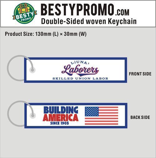 Custom Double-Sided Woven Flight Key Tag-260616-05