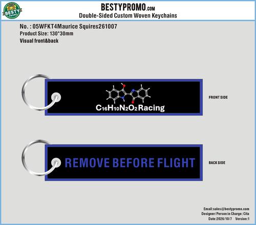 Custom Double-Sided Woven Flight Key Tag-261009-05