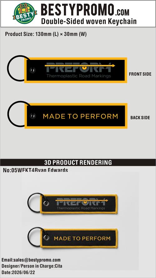 Custom Double-Sided Woven Flight Key Tag-260625-05-3