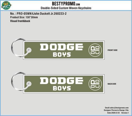 Custom Woven Flight Key Tag--05WK4John Duckett Jr