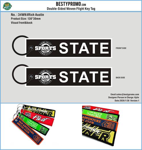 Pro34-Woven Flight Key Tag/Rich Austin260130