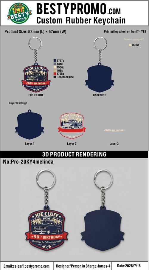 Custom 3D Die Cut Rubber Keychains - 20260716-20