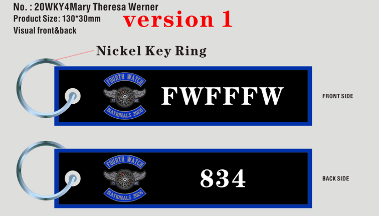Custom Double-Sided Woven Flight Key Tag – 20260818-20-RE