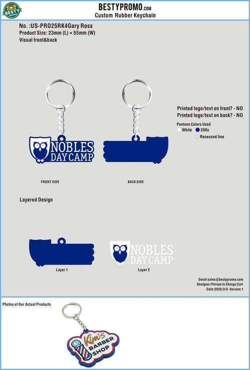 Custom 3D Rubber Keychains - Sample Pack-25RK4Gary Ross