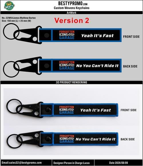 Custom Double-Sided Woven Flight Key Tag-20260923-32-1