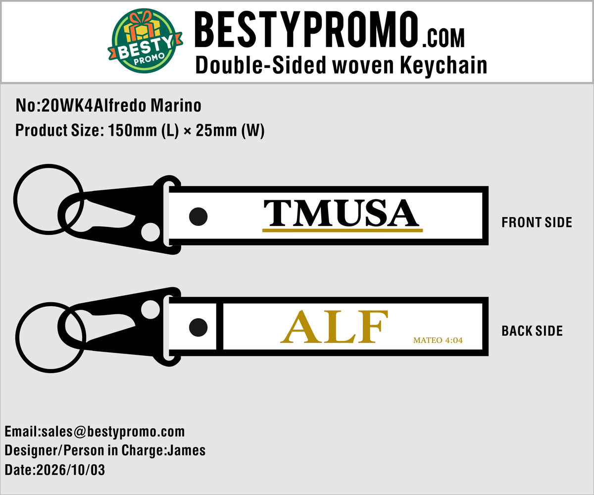 Custom Double-Sided Woven Flight Key Tag with Snap Hook - 20261007-20