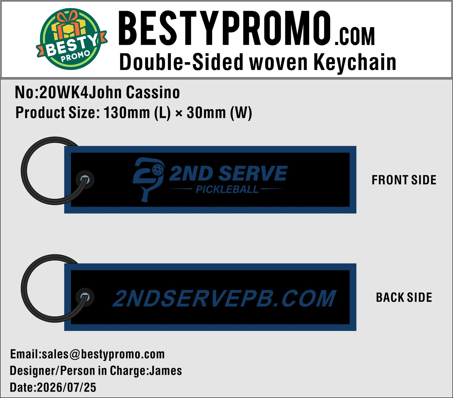 Custom Double-Sided Woven Flight Key Tag – 20260727-20