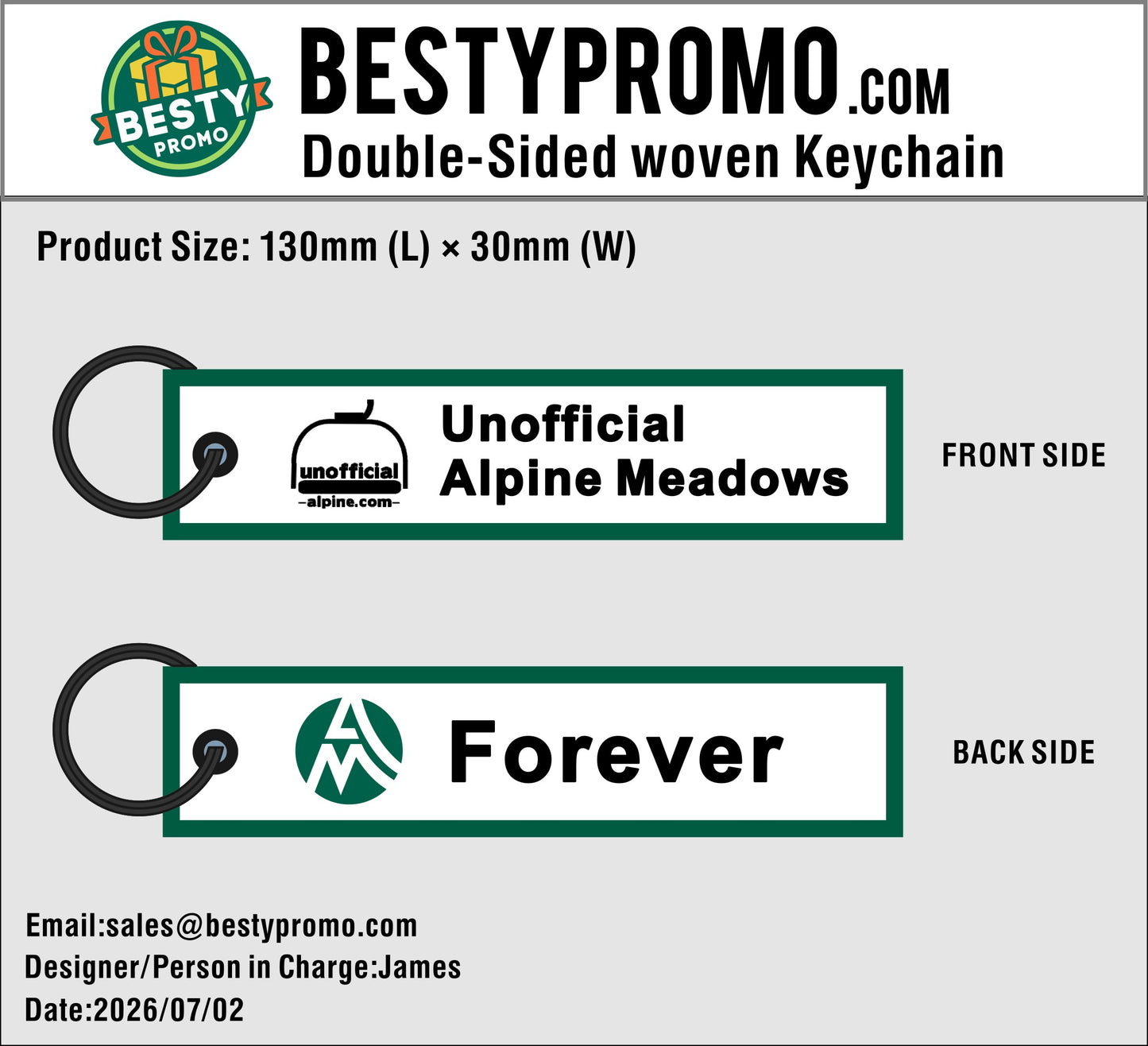 Custom Double-Sided Woven Flight Key Tag – 20260707-20