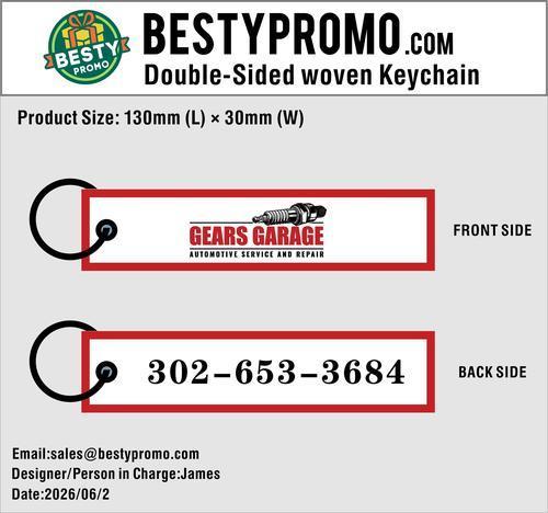 Custom Double-Sided Woven Flight Key Tag – 20260616-20