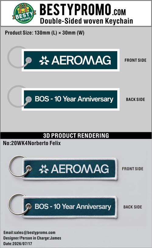 Custom Double-Sided Woven Flight Key Tag – 20260717-20
