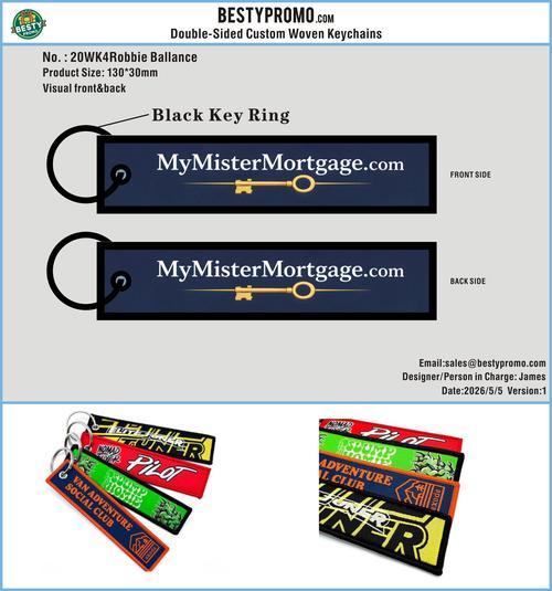Custom Double-Sided Woven Flight Key Tag – 20260511-20