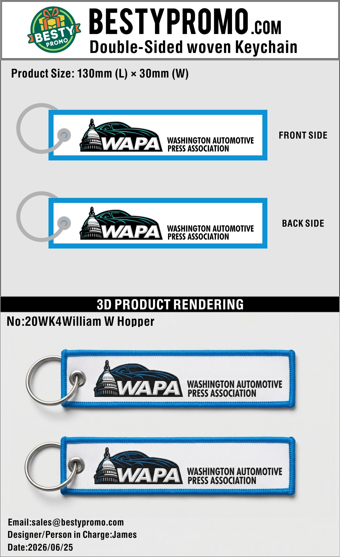 Custom Double-Sided Woven Flight Key Tag -20260628-20