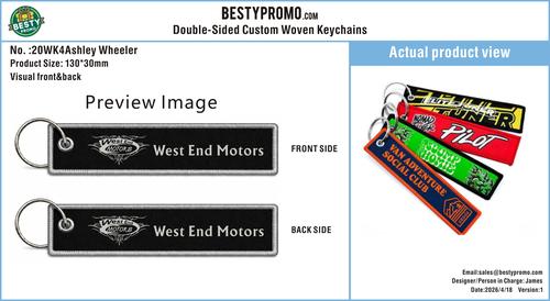 Custom Double-Sided Woven Flight Key Tag – 20260422-20