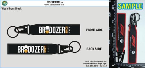 Custom Double-Sided Woven Flight Key Tag with Snap Hook-20260823-22-RE