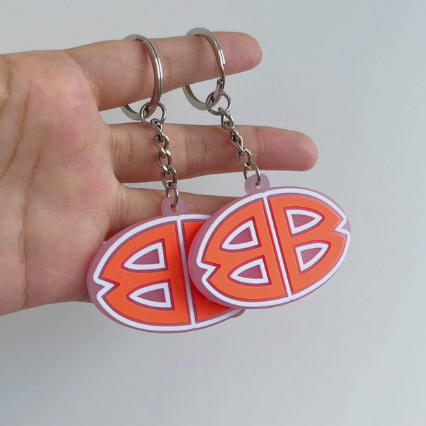 CUSTOM DOUDLE SIDED 3D DIE CUT RUBBER KEYCHAINS-UV