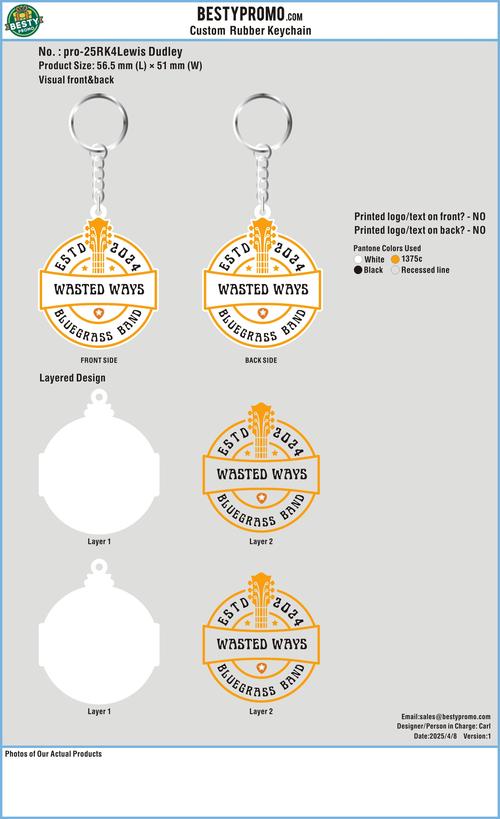 Double-Sided 3D Rubber Keychain-25RK4Lewis Dudley