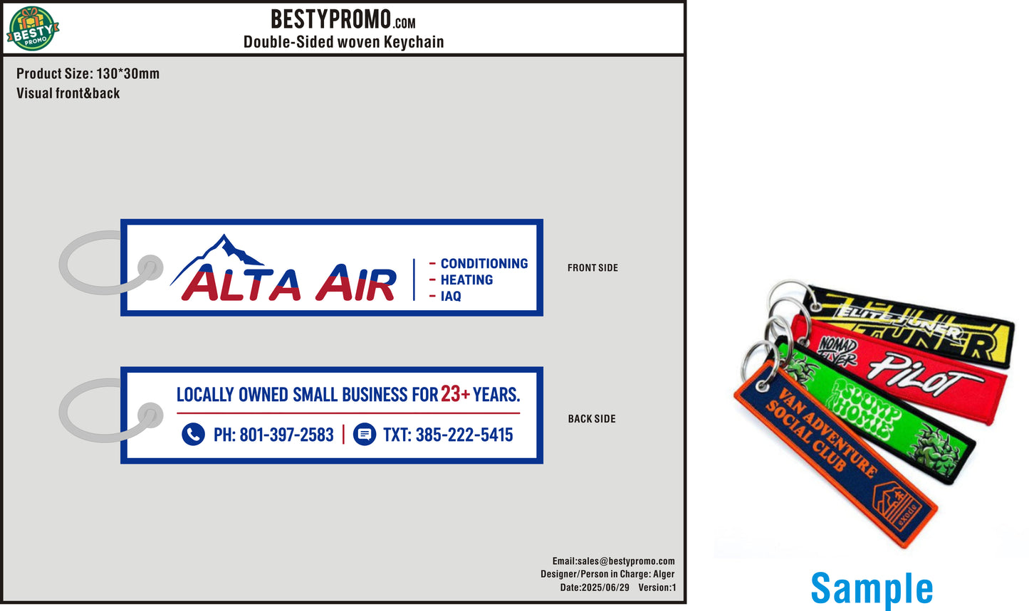 Custom Double-Sided Woven Flight Key Tag-20260709-22-1