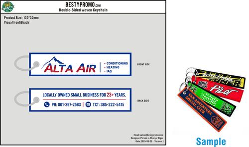 Custom Double-Sided Woven Flight Key Tag-20260709-22-1
