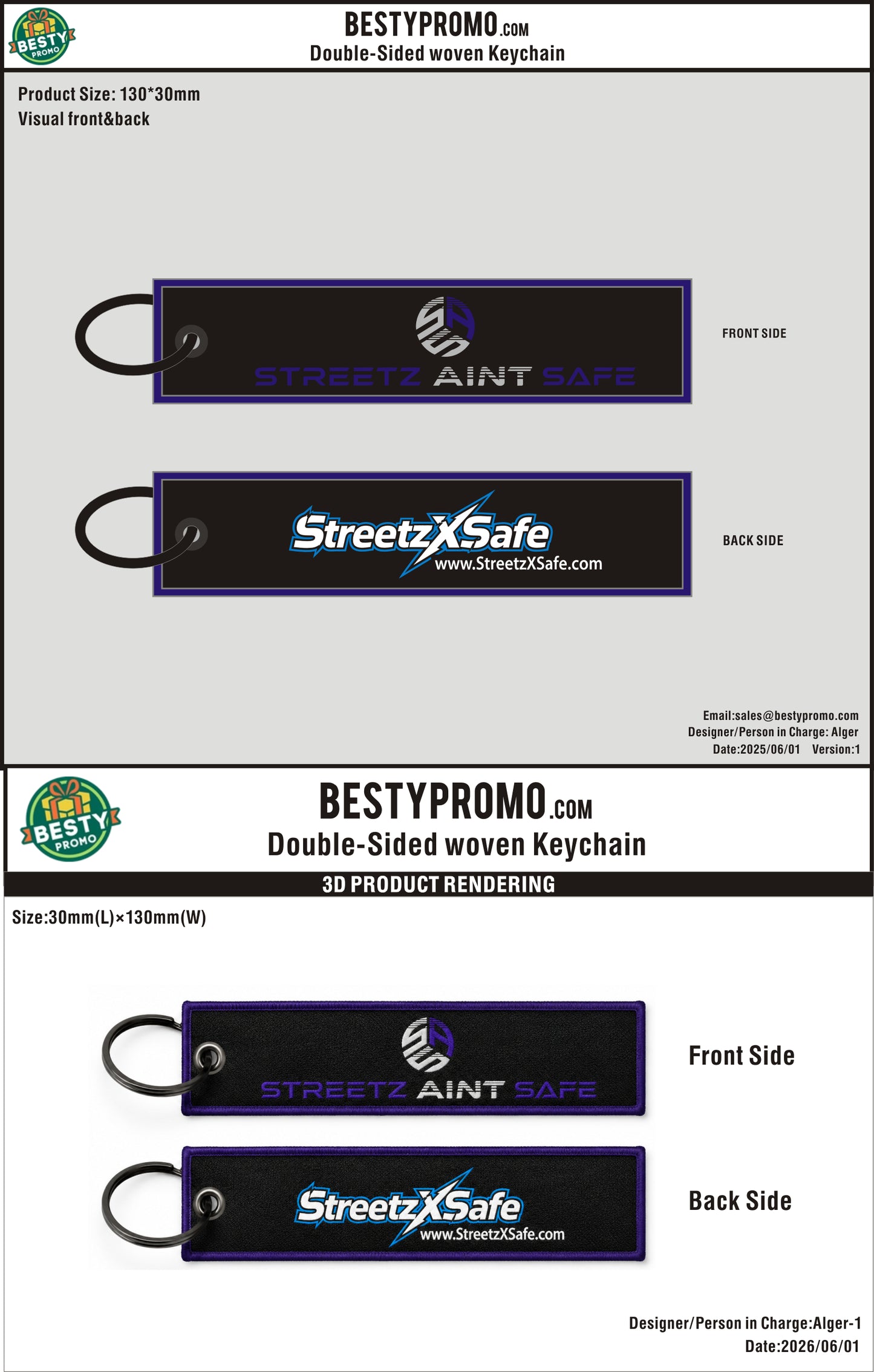 Custom Double-Sided Woven Flight Key Tag-20260606-22-1