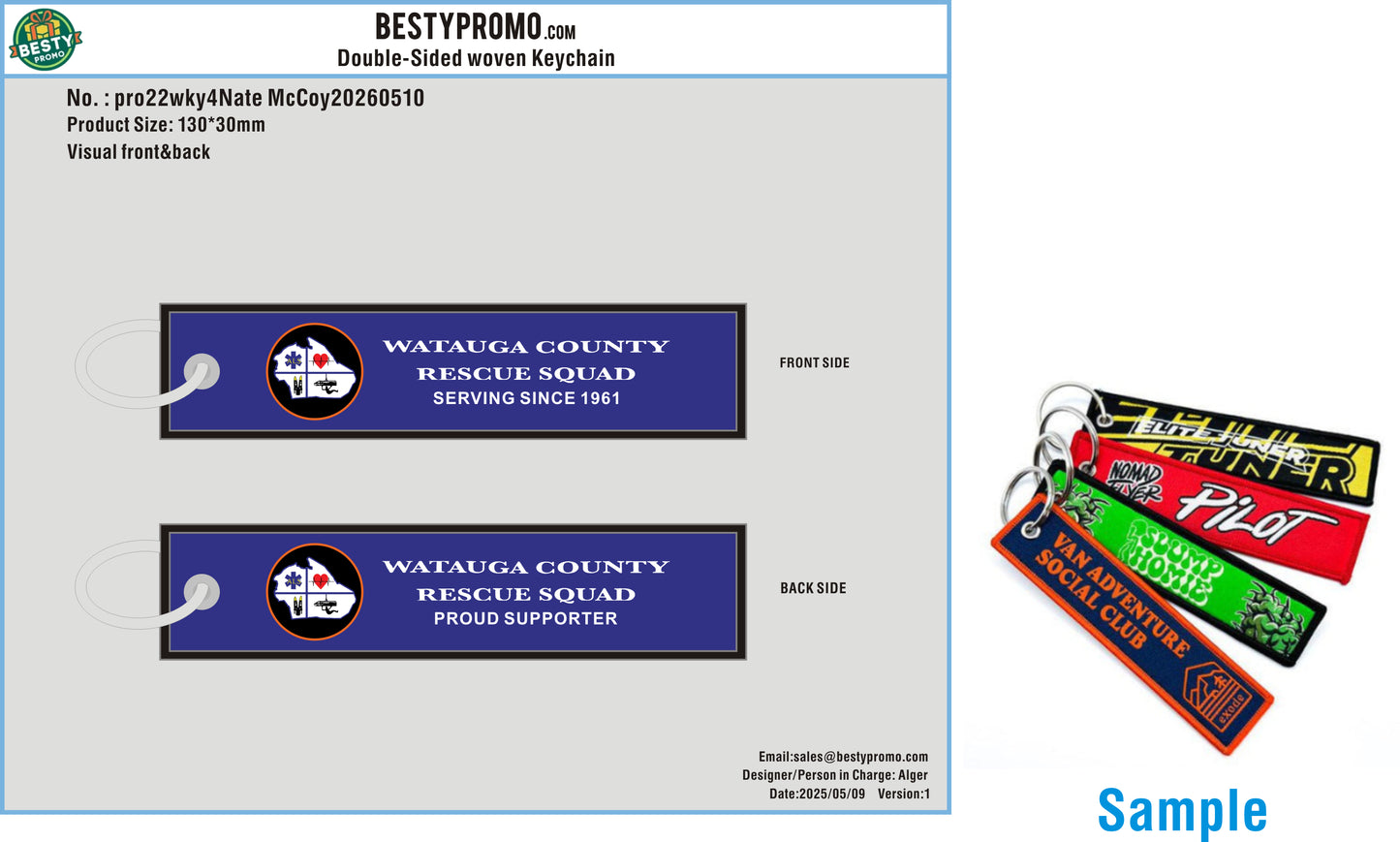 Custom Double-Sided Woven Flight Key Tag-20260608-22-1