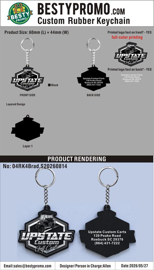 Custom Printing Rubber Keychains – 04RK4Brad20261014- F