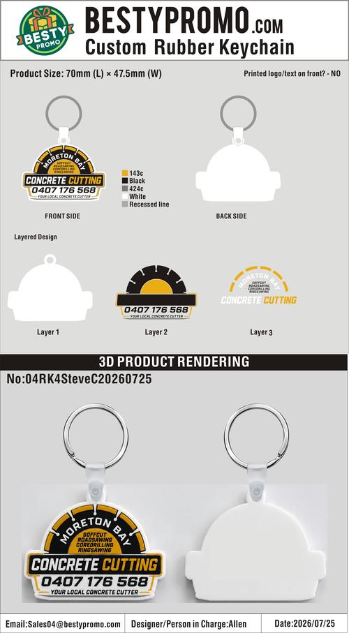 Custom 3D Die Cut Rubber Keychains - 20260728 - 04F
