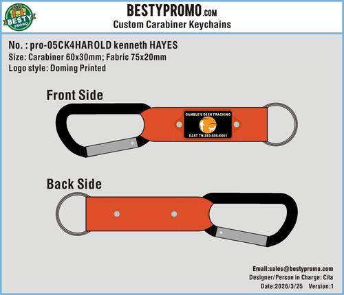 Custom Carabiner Keychain-05CK4HAROLD kenneth HAYES