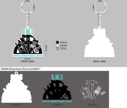 Custom rubber keychains-05RK4Garfield Davis