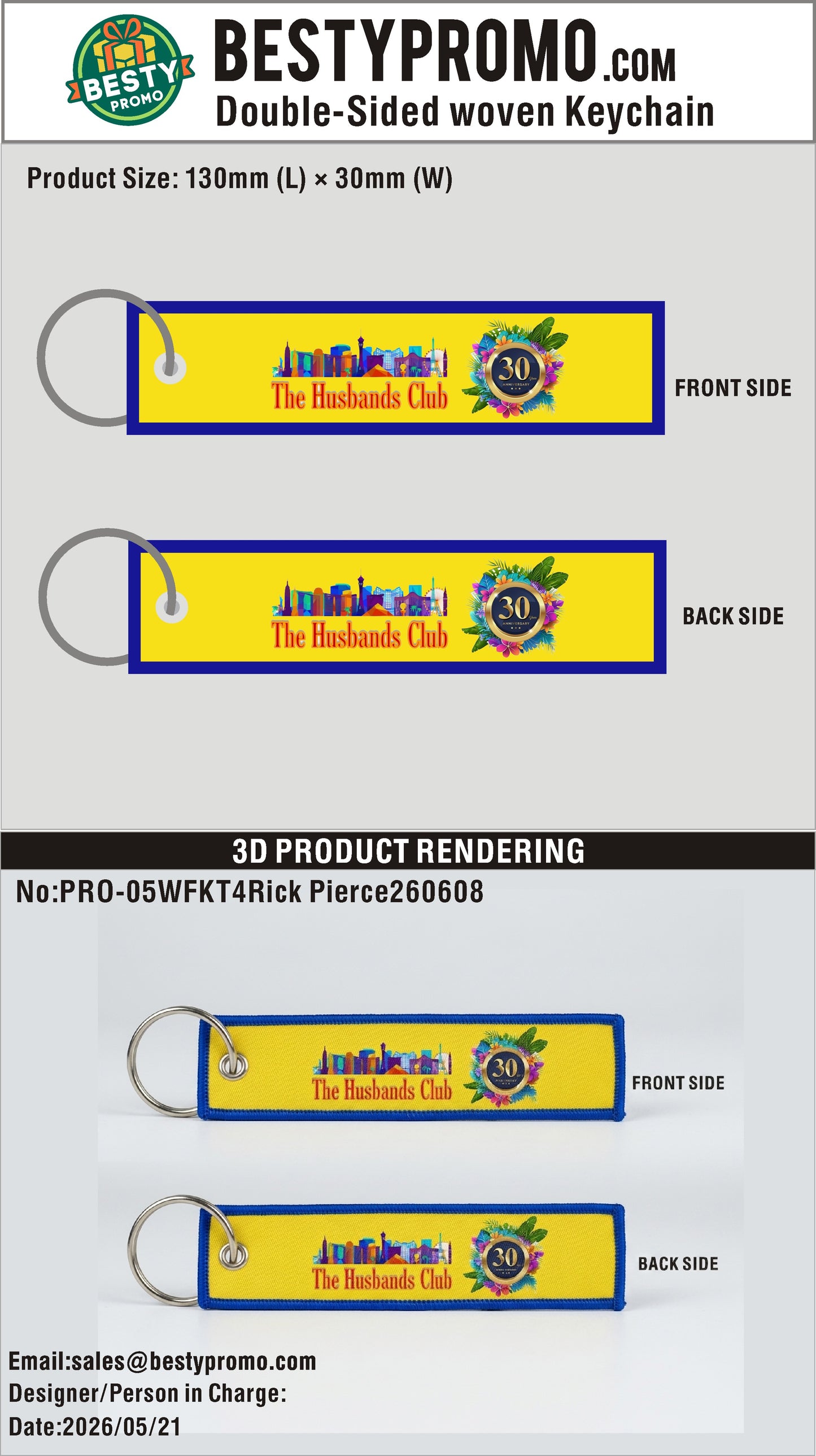 Custom Double-Sided Woven Flight Key Tag-260625-05