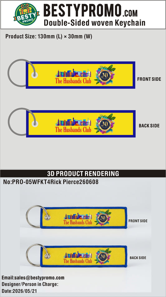 Custom Double-Sided Woven Flight Key Tag-260625-05