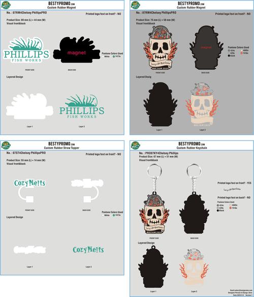 Custom rubber magnet, keychain and staw topper 07RM4Chelsey Phillips