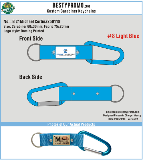 Custom Carabiner Keychain 21Michael Cortina