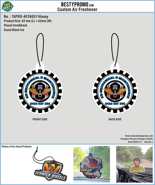 Custom Rubber Clog Charms+Air Fresheners 15PRO-CC260311Kasey