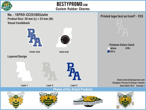 Custom Rubber Clog Charms 15PRO-CC251003Julie