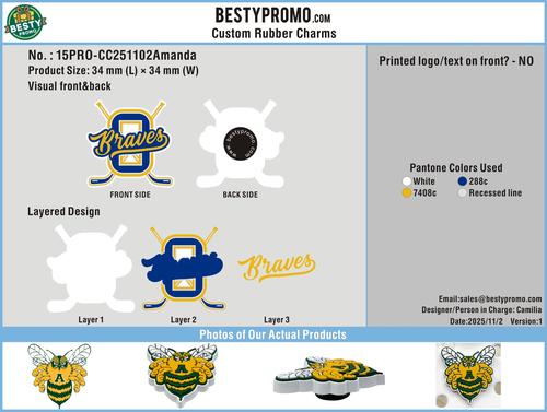 Custom Rubber Clog Charms 15PRO-CC251102Amanda