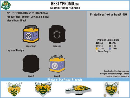 Custom Rubber Clog Charms 15PRO-CC251210Rachel