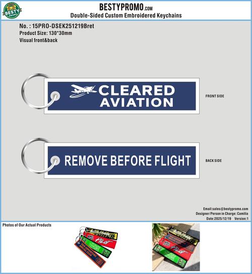 Double Sided Embroidered Keychains 15PRO-DSEK251219Bret
