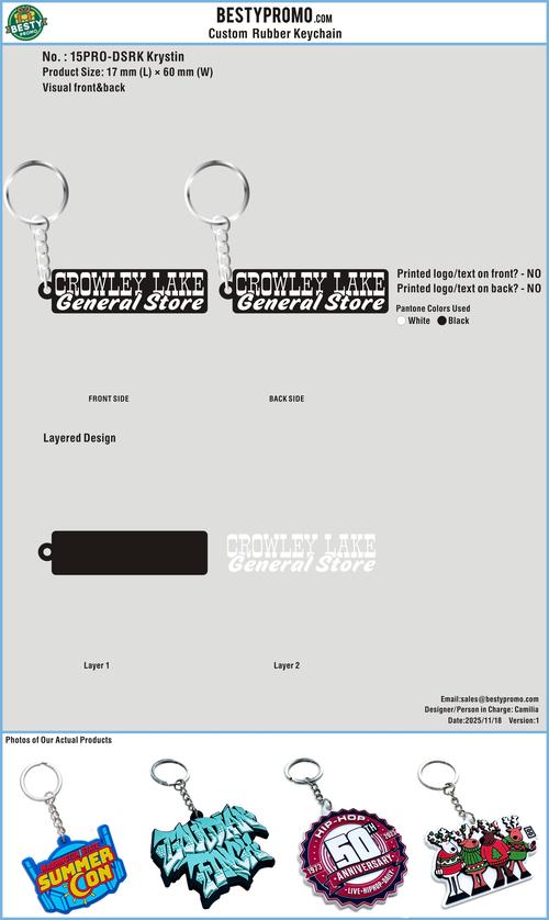 Custom Double-Sided 3D Rubber Keychain 15PRO-DSRK251116Krystin