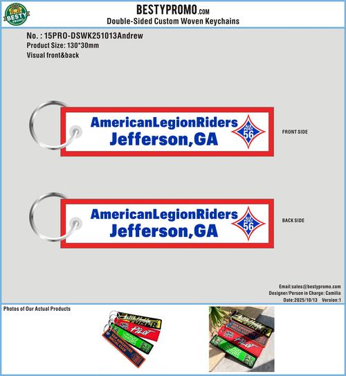 Double Sided Woven Keychains 15PRO-DSWK251013Andrew
