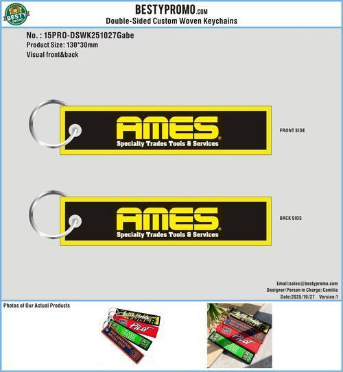 Custom Double Sided Woven Keychains 15PRO-DSWK251027Gabe