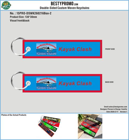 Custom Double Sided Woven Keychains 15PRO-DSWK260216Boo-2