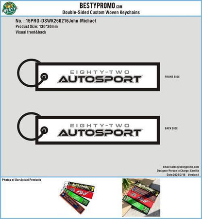 Custom Double Sided Woven Keychains 15PRO-DSWK260216John-Michael