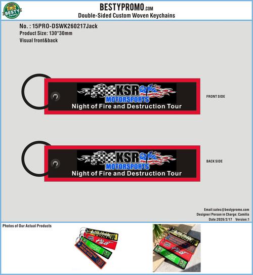 Custom Double Sided Woven Keychains 15PRO-DSWK260217Jack
