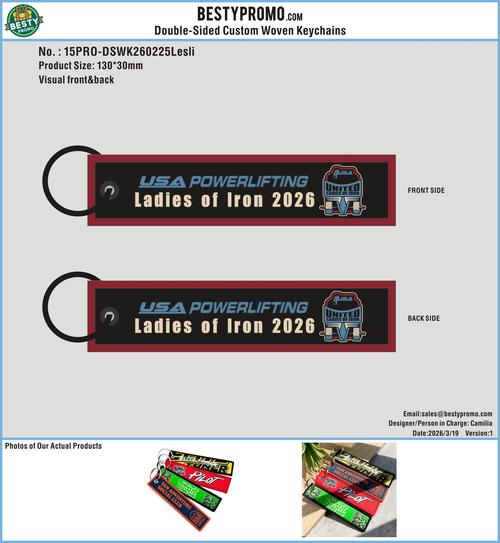 Custom Double-Sided Woven Flight Key Tag 15PRO-DSWK260225Lesli-3