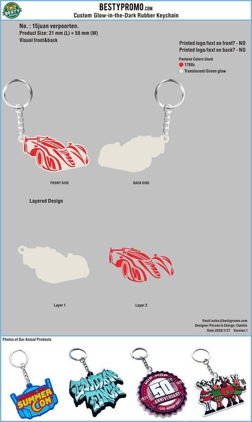Custom Glow-in-the-Dark 3D Rubber Keychains 15PRO-GDRK260127juan