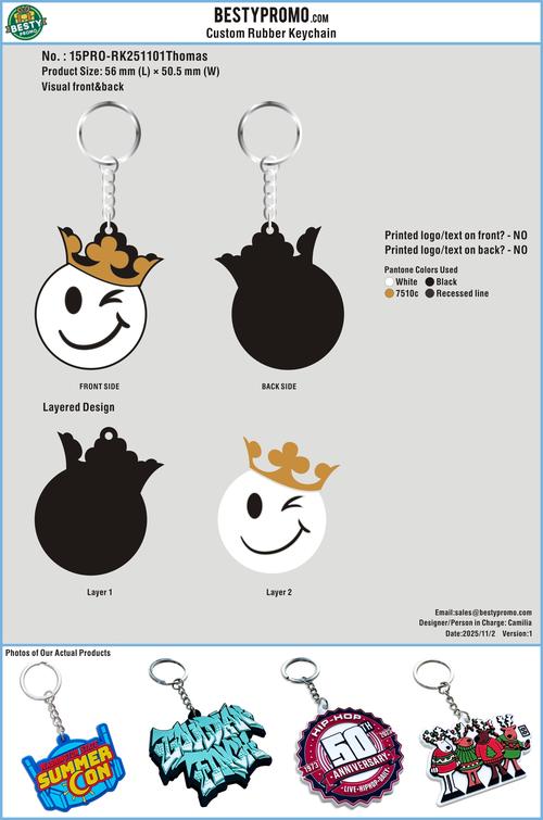 Custom Rubber Keychain 15PRO-RK251101Thomas
