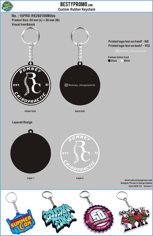 Custom Rubber Keychain 15PRO-RK260106Miles-RE