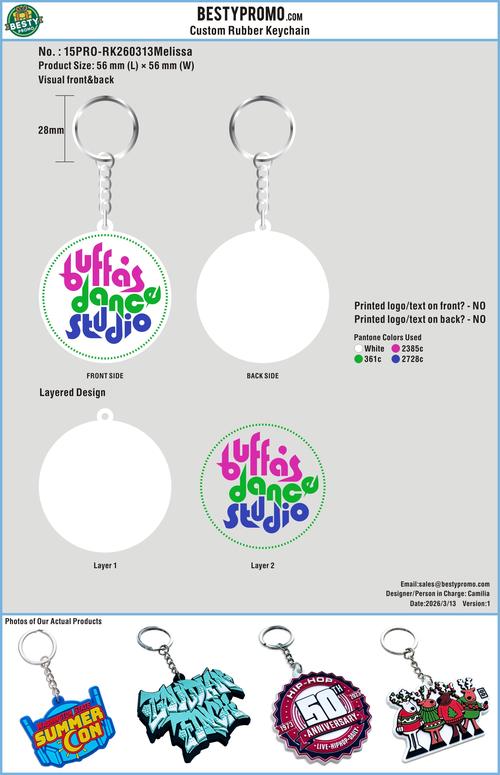 Custom Rubber Keychain 15PRO-RK260313Melissa